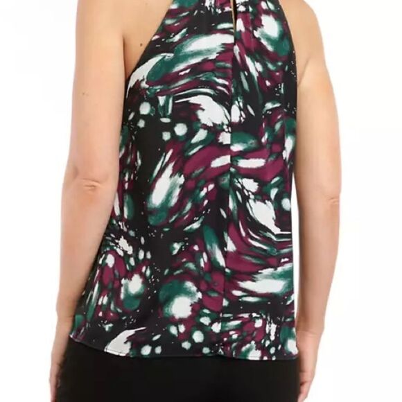 The Limited Top Women Size Med Whirled Ink Bold Print Sleeveless Halter Top NWT - Picture 3 of 14
